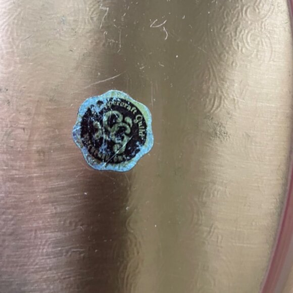 Vintage Coppercraft Guild Oval Tray   - Etched Copper Oval Tray - 9.5" x 6 3/8" - Picture 3 of 6